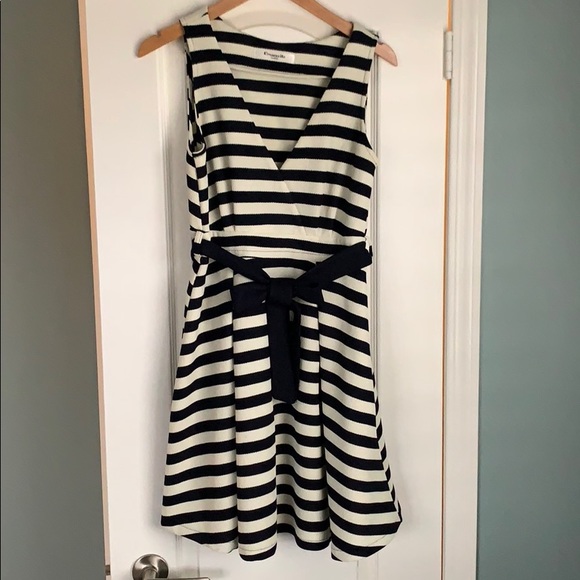 Blue and cream striped dress - Picture 1 of 2